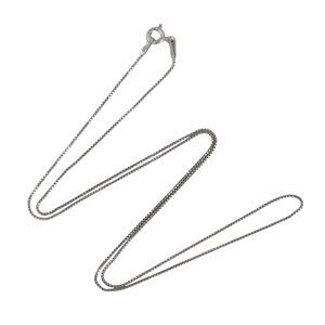 Estate Italy Sterling Silver 925 0.6mm Box Chain Necklace 18"